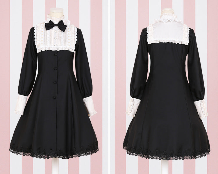 Lolita Black White Vintage Gothic Style Dress
