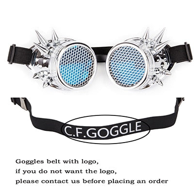 Punk Gothic Goggles with rainbow lens