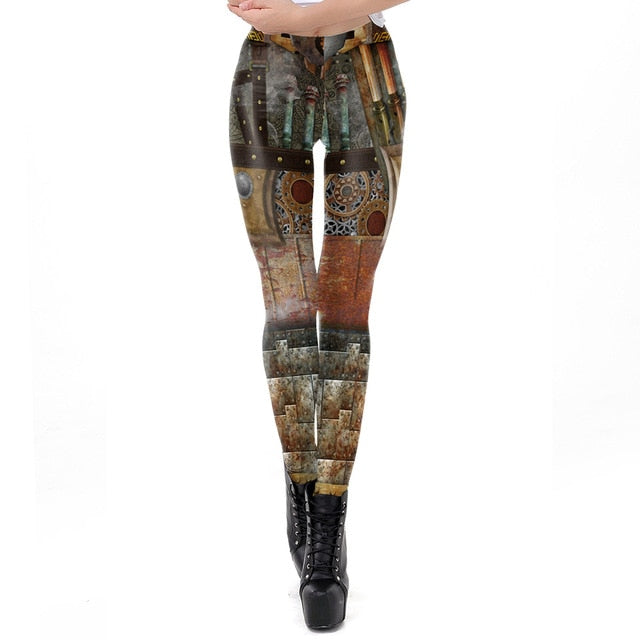 Steampunk Gear of War Printed Leggings