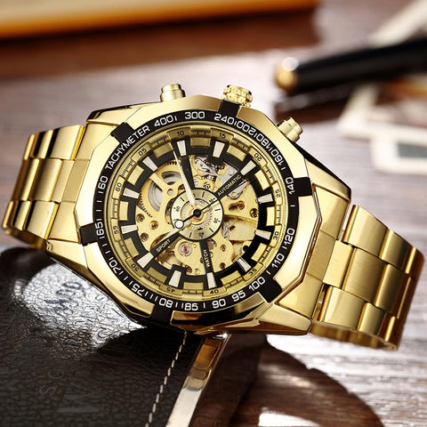 Skeleton Sports Mechanical Wrist Watches