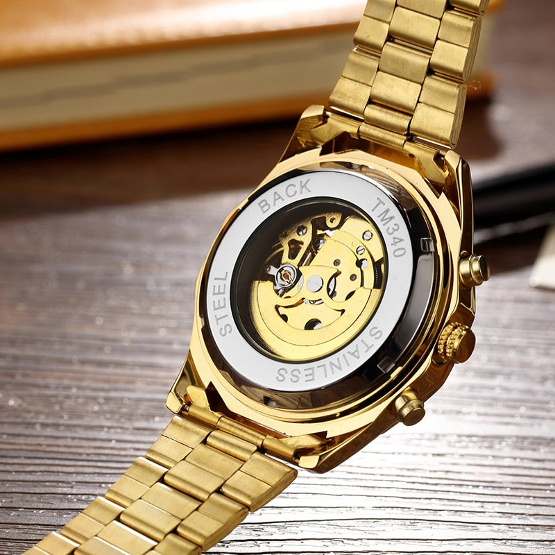 Skeleton Sports Mechanical Wrist Watches