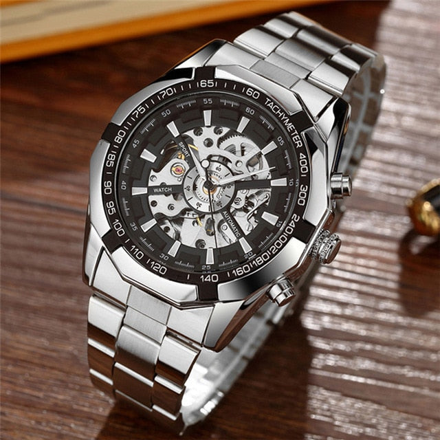 Skeleton Sports Mechanical Wrist Watches