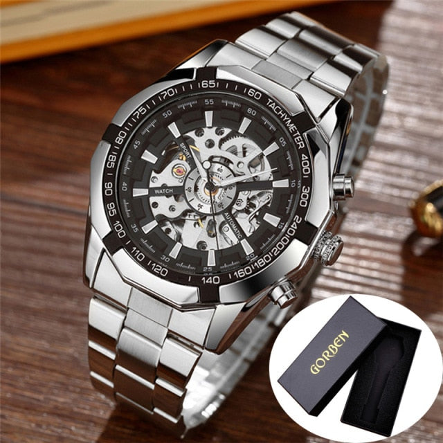 Skeleton Sports Mechanical Wrist Watches