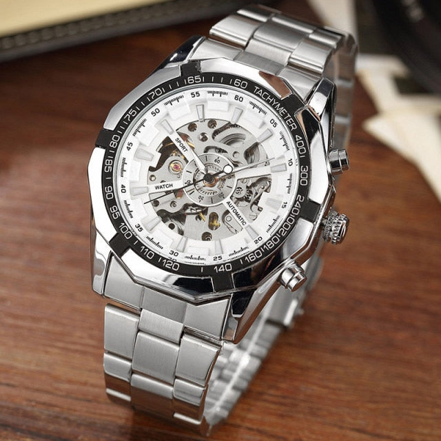 Skeleton Sports Mechanical Wrist Watches