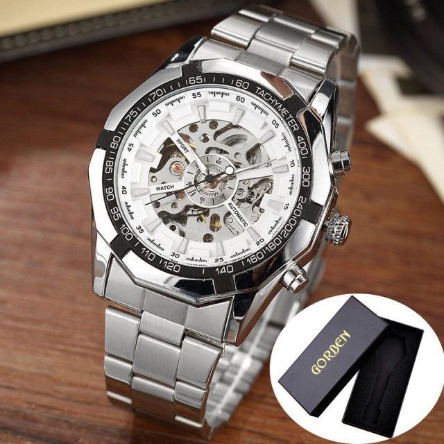 Skeleton Sports Mechanical Wrist Watches