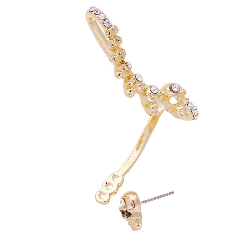 Skull Double Side Cuff Earrings
