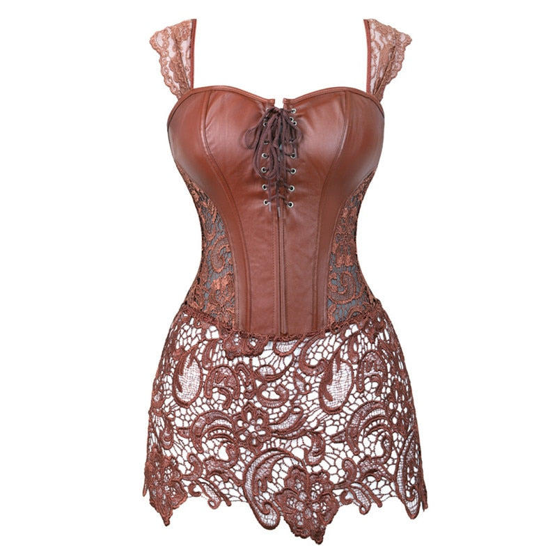 Steampunk Leather Corset Dress - AppleMango Hive