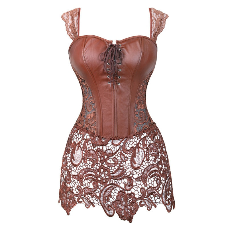 Steampunk Leather Corset Dress - AppleMango Hive Steampunk Leather Corset Dress - AppleMango Hive