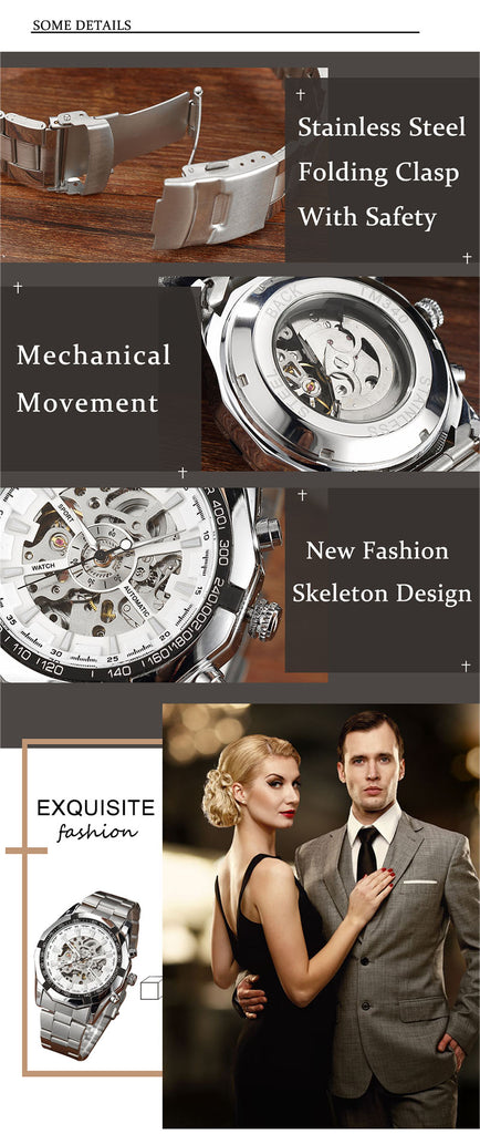 Skeleton Sports Mechanical Wrist Watches