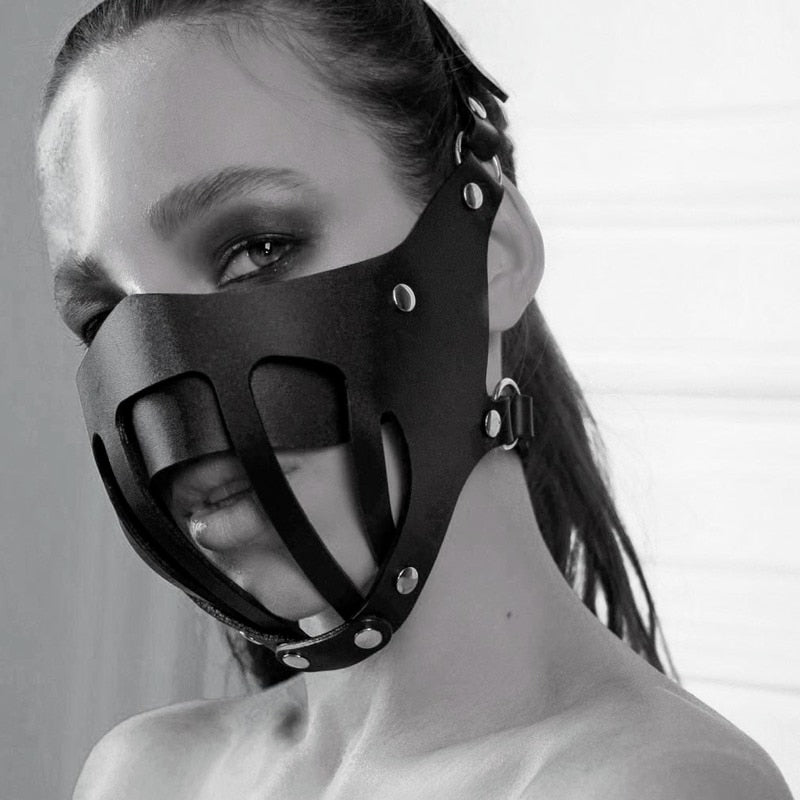 Decopunk Punk Leather Mouth Face Mask