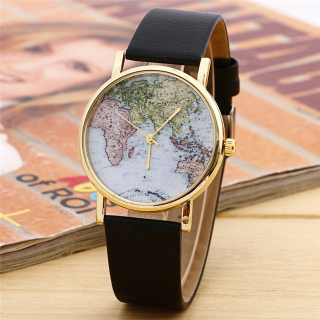 World Map Watch for Women Wanderlust