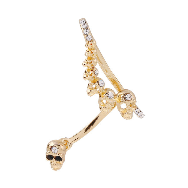 Skull Double Side Cuff Earrings