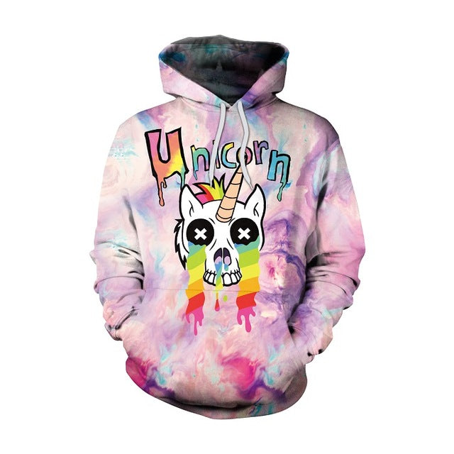 Unicorn Sweatshirts with 3D Print Graffiti