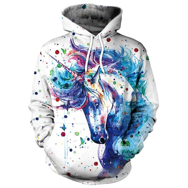 Unicorn Sweatshirts with 3D Print Graffiti