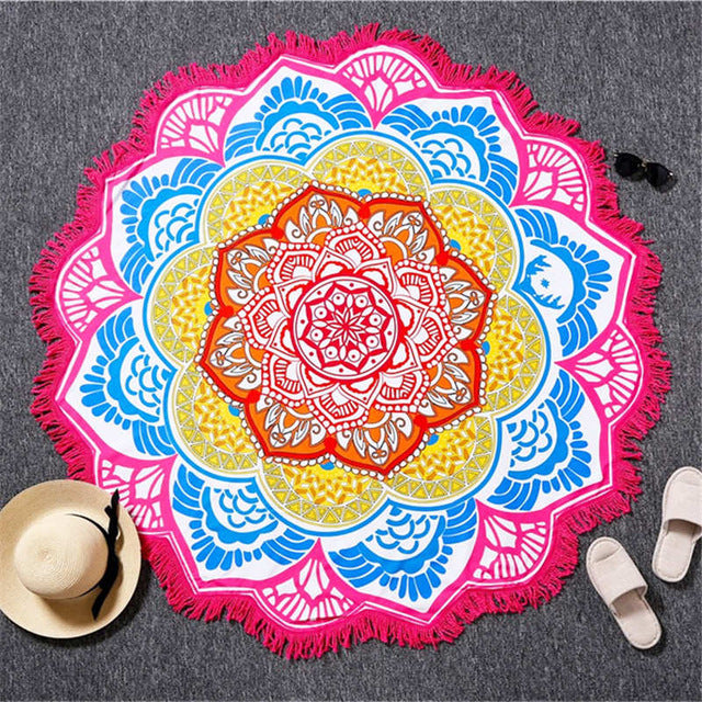 Mandala Round Tapestry Beach Towel