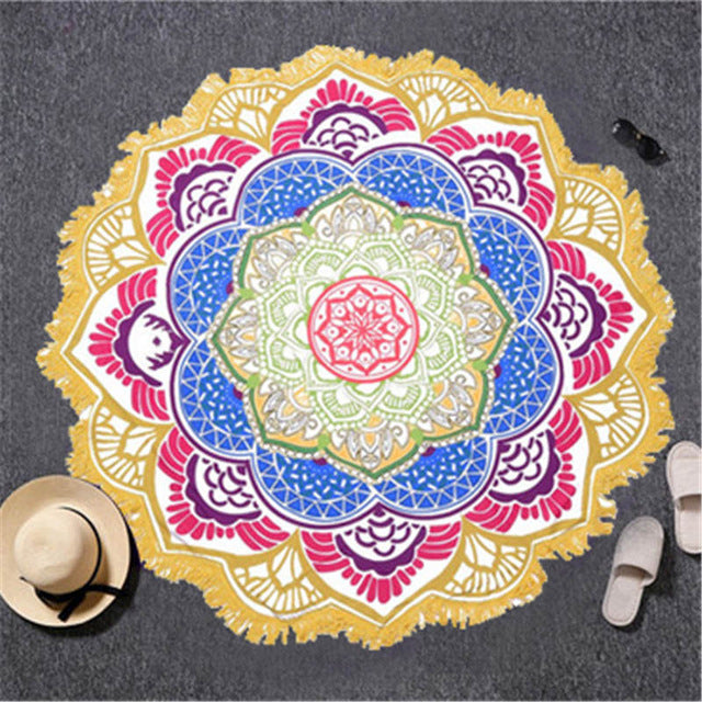 Mandala Round Tapestry Beach Towel