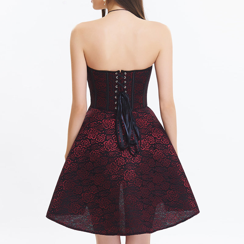 victorian gothic corset dresses Qleicom Women Vintage Cosplay Victorian Gothic Corset Dress, Medieval Renaissance Costume Dress, Gothic Patchwork Lace Dress, Halloween Costume One