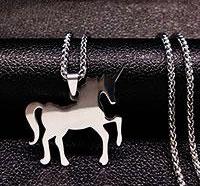 Unicorn Stainless Steel Silver Necklace