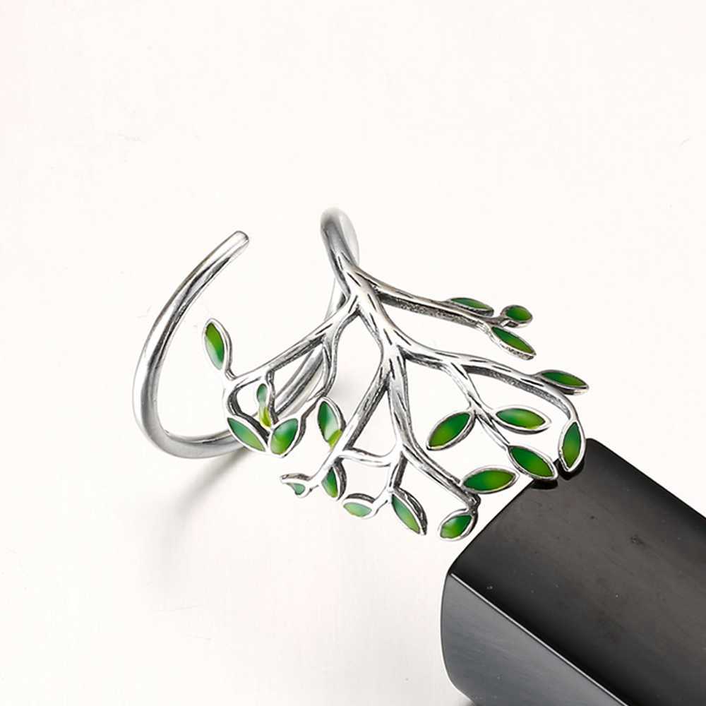 Glaze Leaves Open Rings For Women