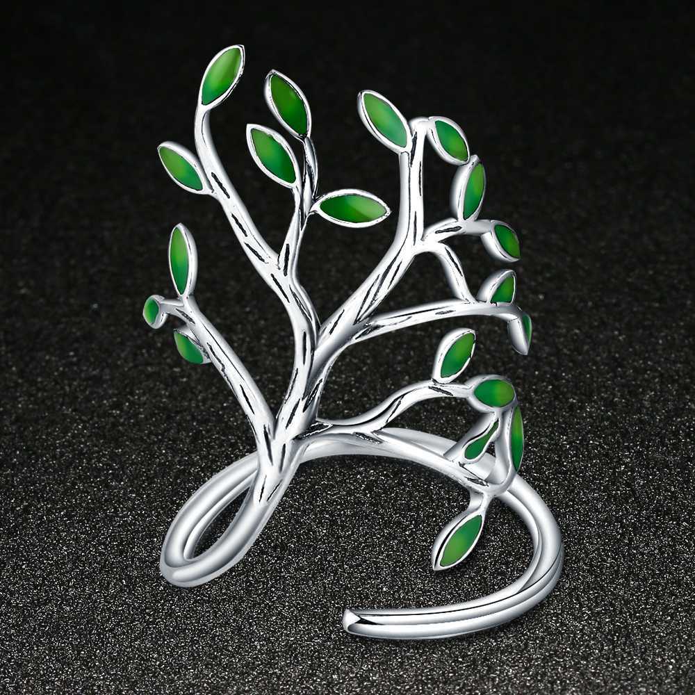 Glaze Leaves Open Rings For Women