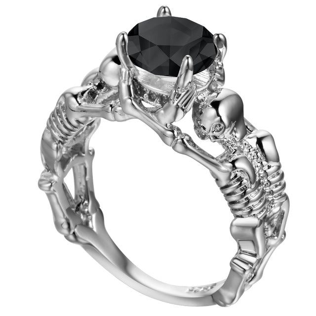 Ghost Skull Skeleton Hand Ring