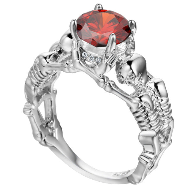 Ghost Skull Skeleton Hand Ring