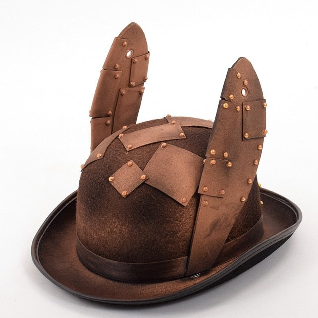 steampunk retro head wear with rabbit ears and goggles