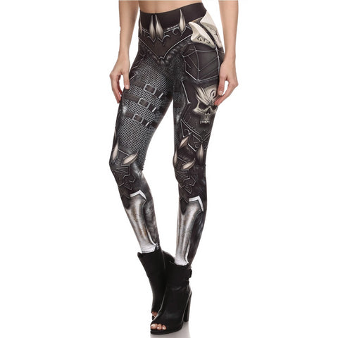 Gothic Armor Print Fitness Leggings