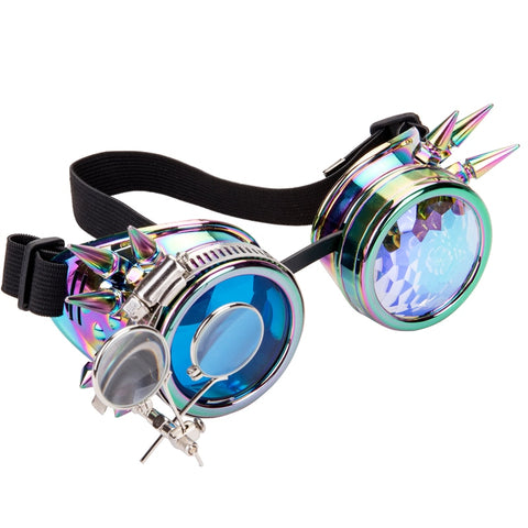 Punk Gothic Goggles with rainbow lens
