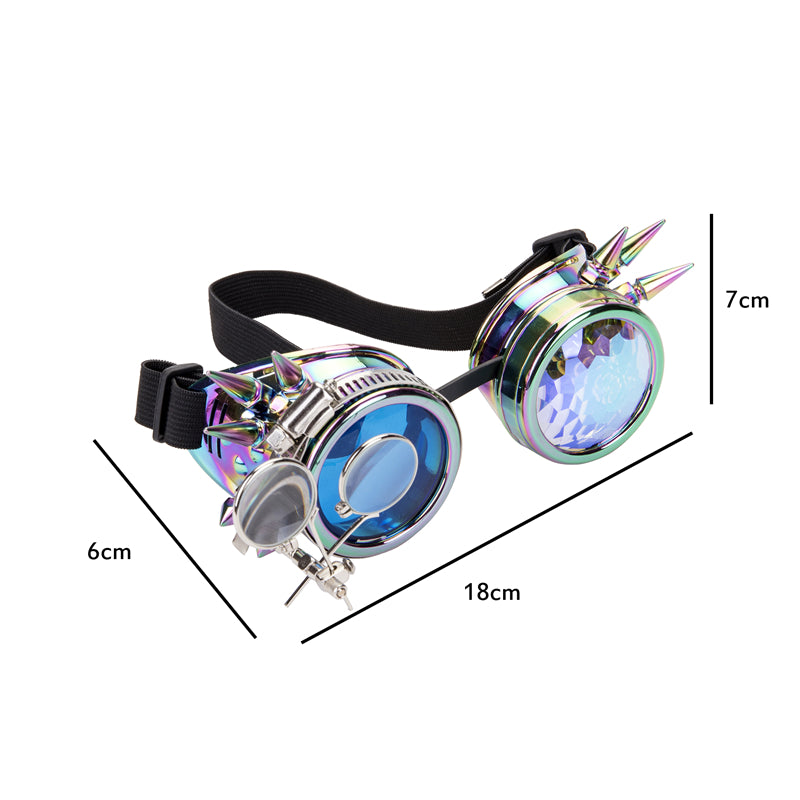 Punk Gothic Goggles with rainbow lens