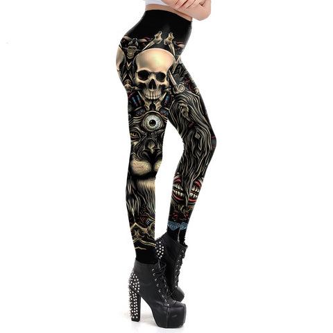 Skull Design Punk Leggings