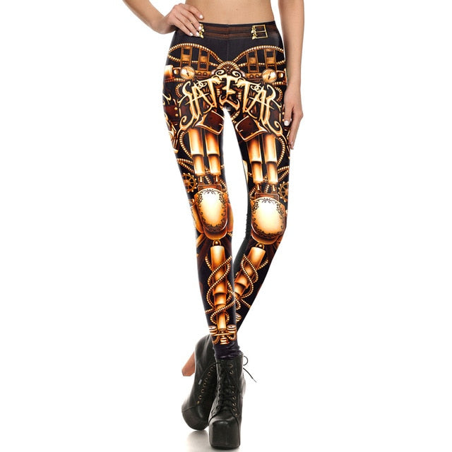 Steampunk Gear of War Printed Leggings