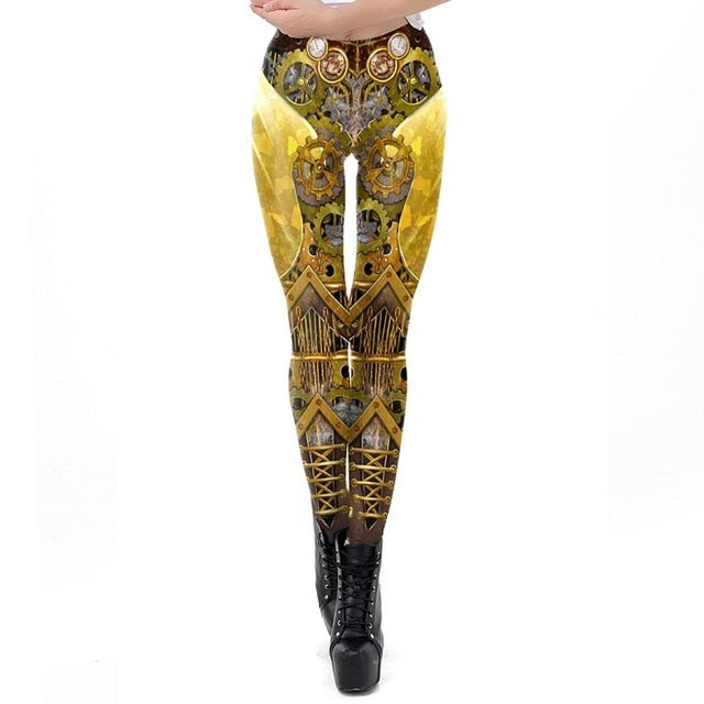 Steampunk Gear of War Printed Leggings